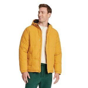 Goodfellow Men's Pale Gold Midweight Winter Puffer Jacket Coat